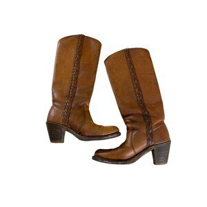 Vintage Double H Women's Brown Leather Cowboy Boots - 6B